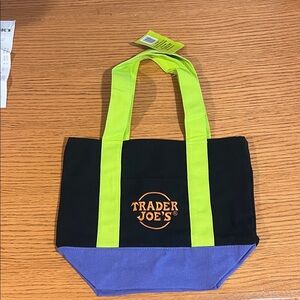 Trader Joe's Black and Purple Tote Bag